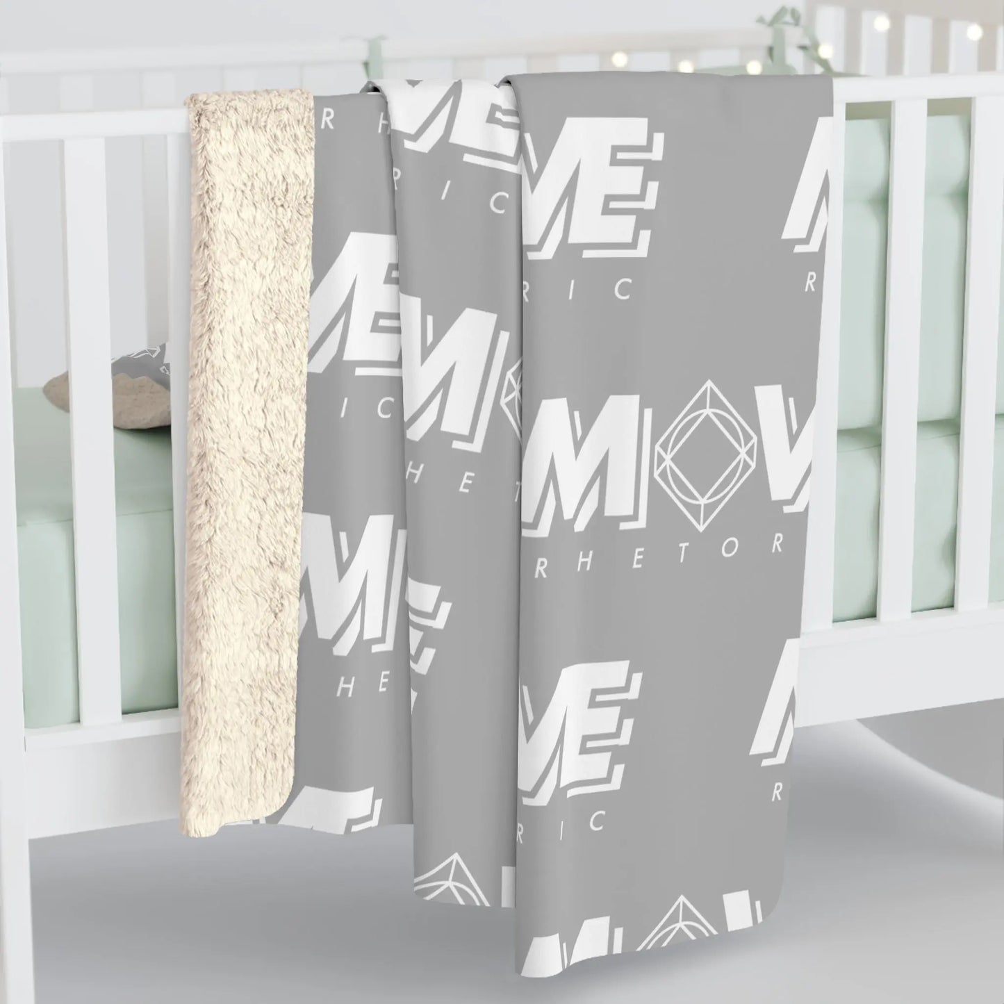 Cozy Sherpa Fleece Blanket - MOVE Rhetoric Design for Comfort Lovers Printify