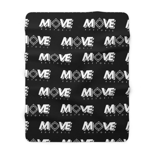 Cozy Sherpa Fleece Blanket - MOVE Rhetoric Design for Comfort Lovers Printify