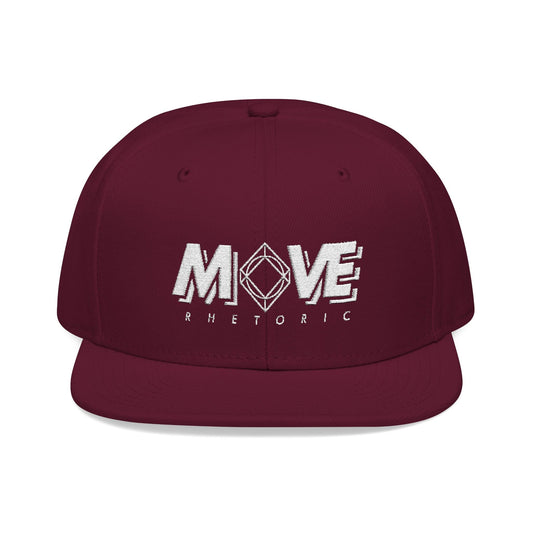 MOVE Rhetoric Embroidered Snapback Hat — "Making Our Voices Elevate Rhetoric" Logo Printify