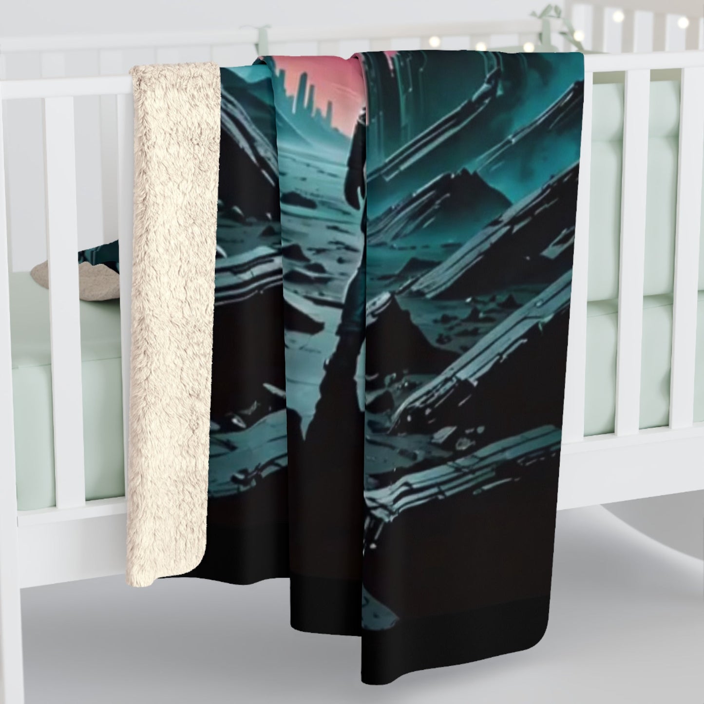 The Wanderer - Sherpa Fleece Blanket - MOVE Rhetoric Design for Comfort Lovers Printify