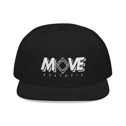 MOVE Rhetoric Embroidered Snapback Hat — "Making Our Voices Elevate Rhetoric" Logo