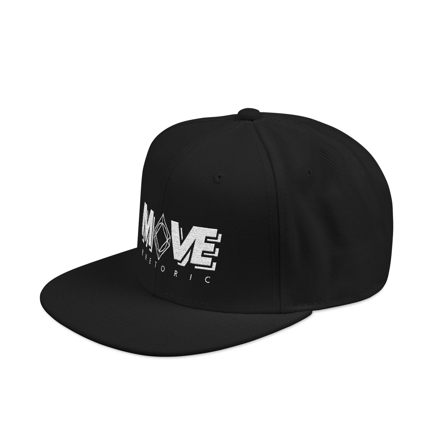 MOVE Rhetoric Embroidered Snapback Hat — "Making Our Voices Elevate Rhetoric" Logo