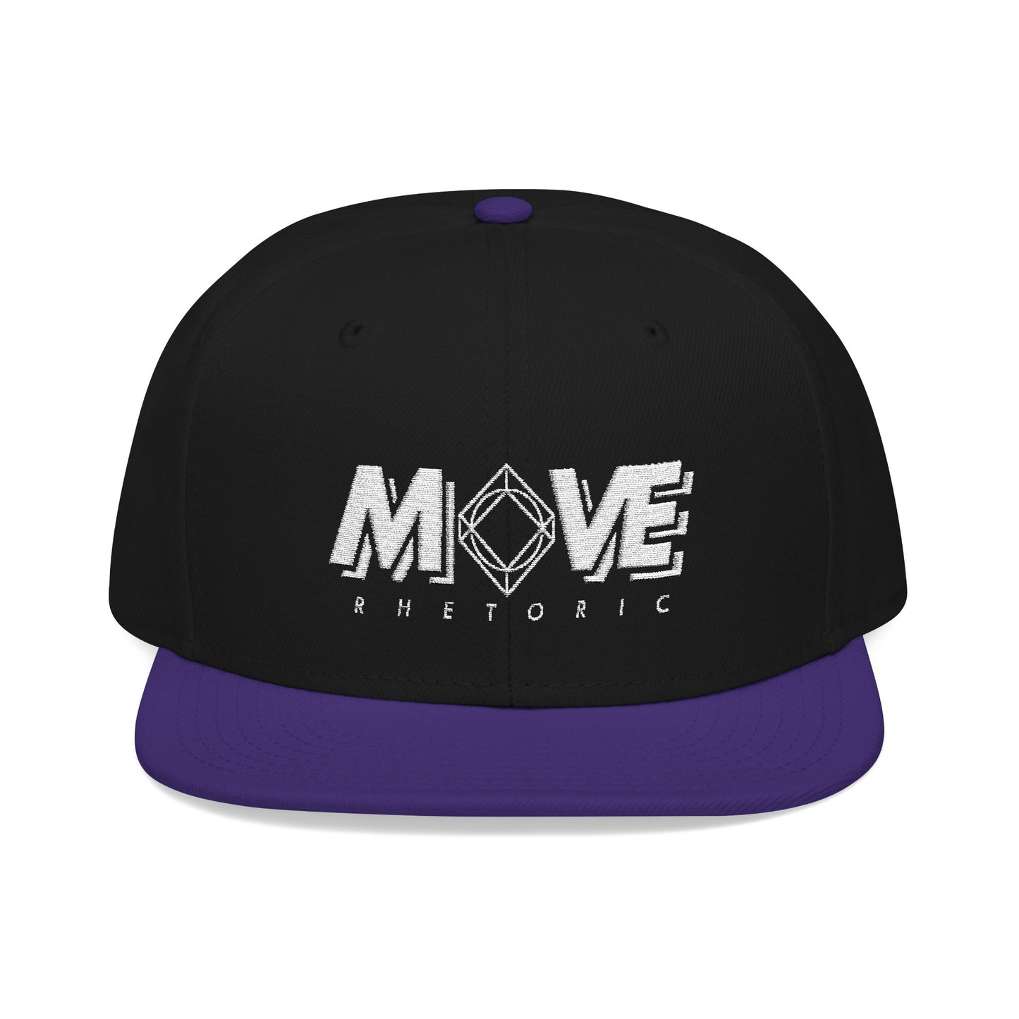 MOVE Rhetoric Embroidered Snapback Hat — "Making Our Voices Elevate Rhetoric" Logo