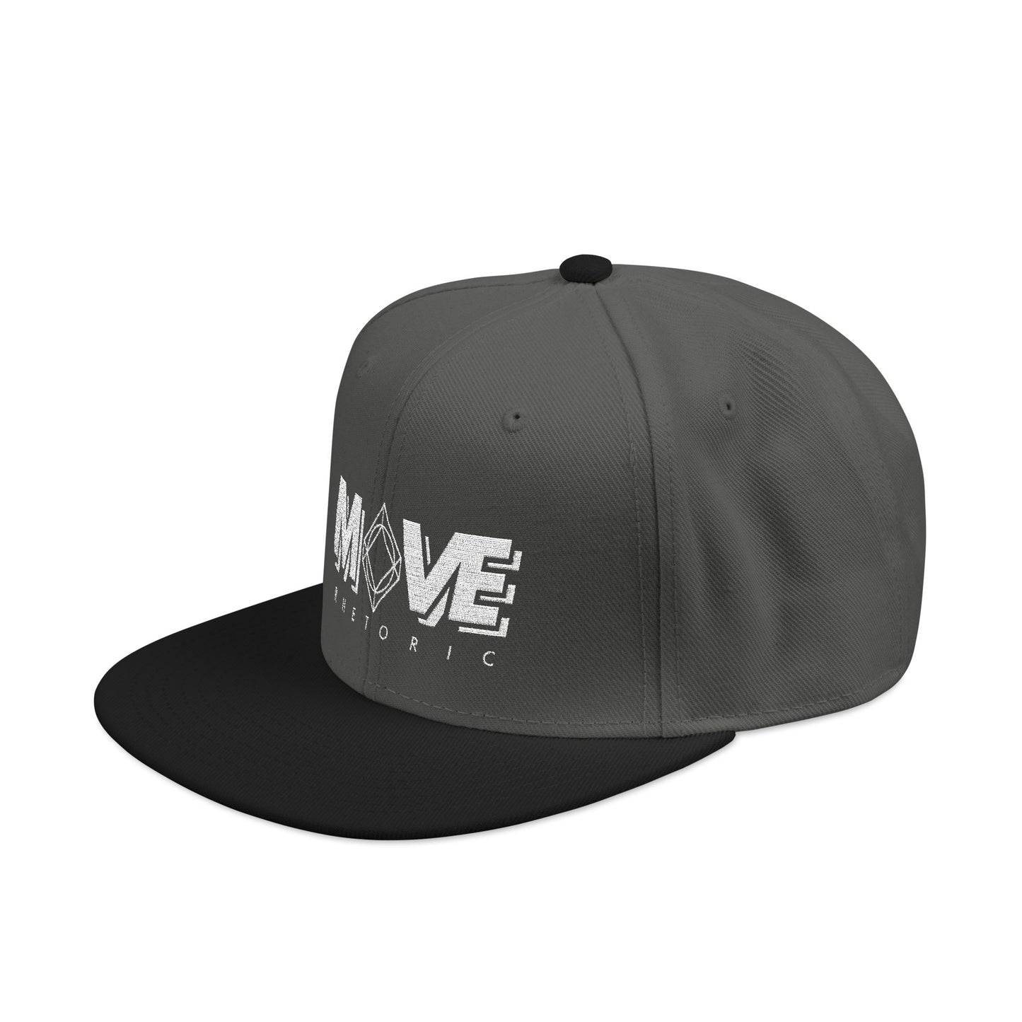 MOVE Rhetoric Embroidered Snapback Hat — "Making Our Voices Elevate Rhetoric" Logo