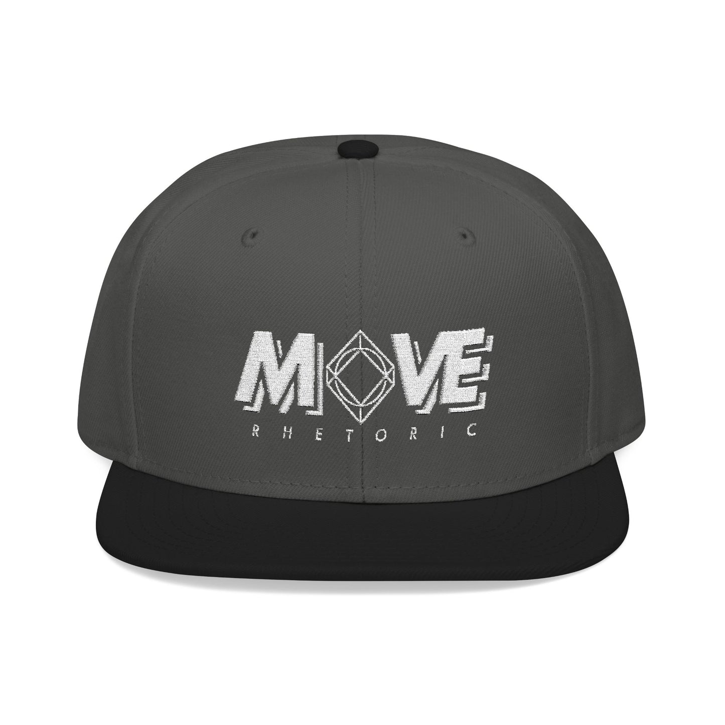 MOVE Rhetoric Embroidered Snapback Hat — "Making Our Voices Elevate Rhetoric" Logo