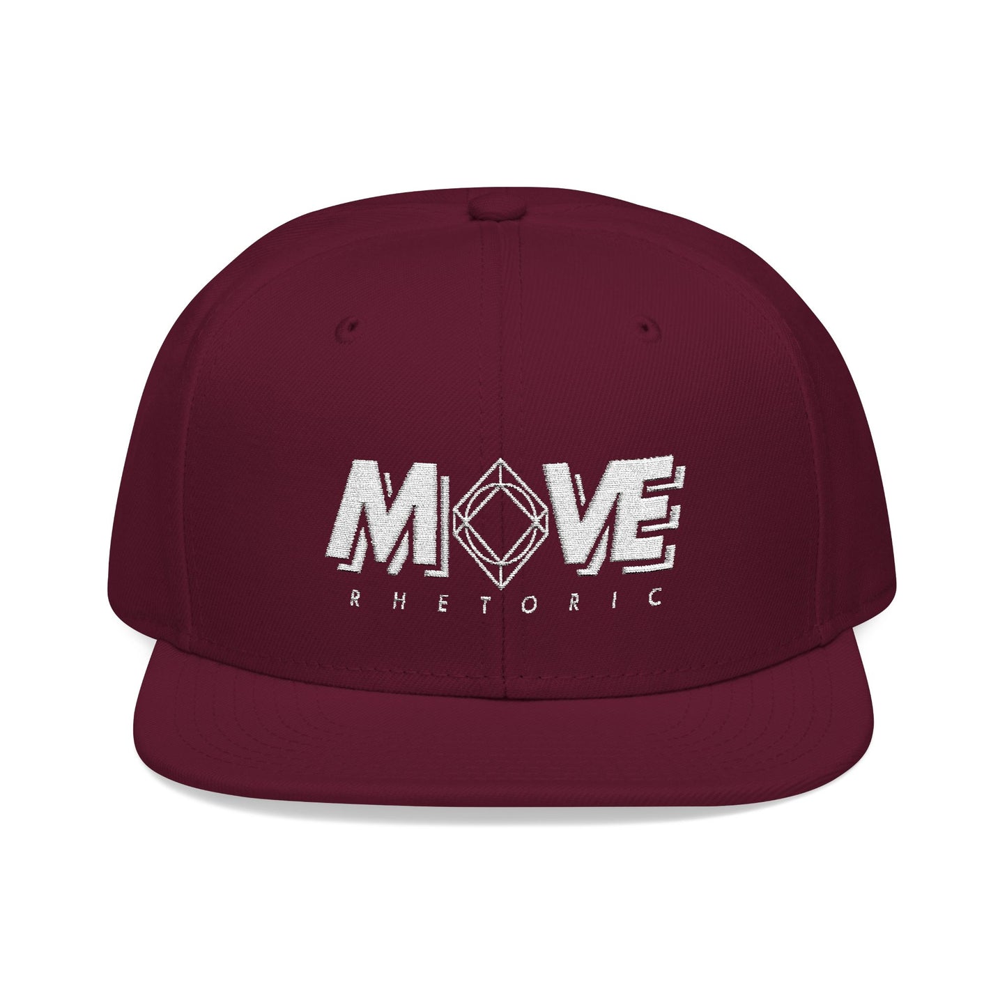 MOVE Rhetoric Embroidered Snapback Hat — "Making Our Voices Elevate Rhetoric" Logo