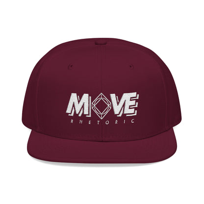 MOVE Rhetoric Embroidered Snapback Hat — "Making Our Voices Elevate Rhetoric" Logo