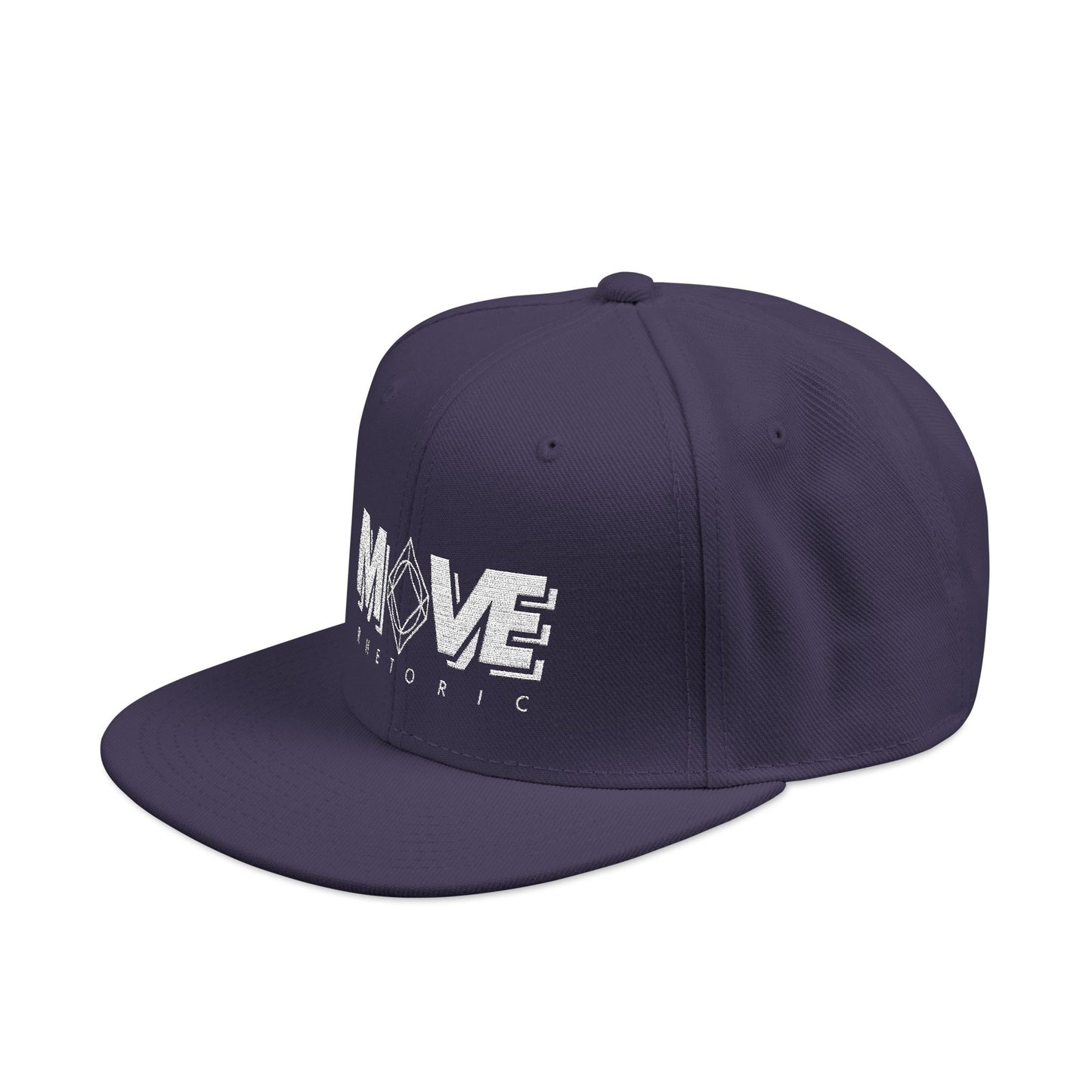 MOVE Rhetoric Embroidered Snapback Hat — "Making Our Voices Elevate Rhetoric" Logo