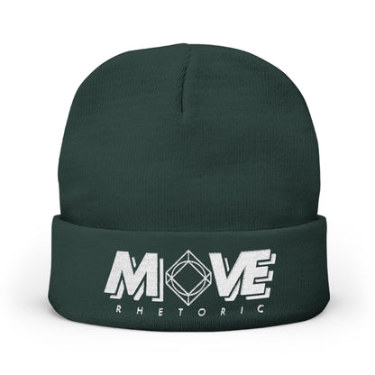 MOVE Merch | MOVE Rhetoric Embroidered Beanie Dark Green One size